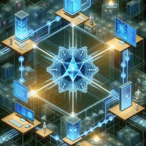 a detailed, realistic illustration of a validator node managing transaction ordering within a Solana block, showing digital interfaces and transaction flows in a professional style